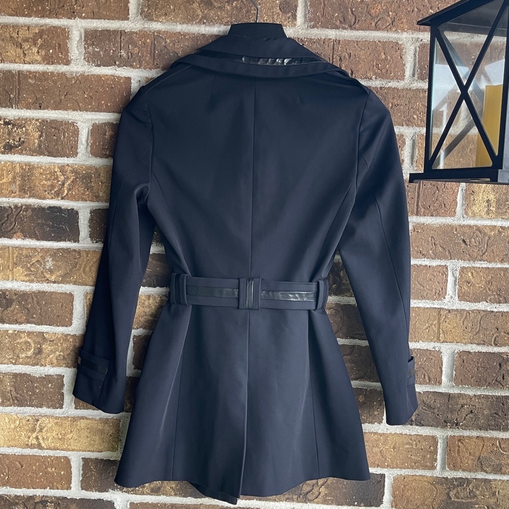 Carlisle Black Trench Coat with Belted Waist - Picture 10 of 15